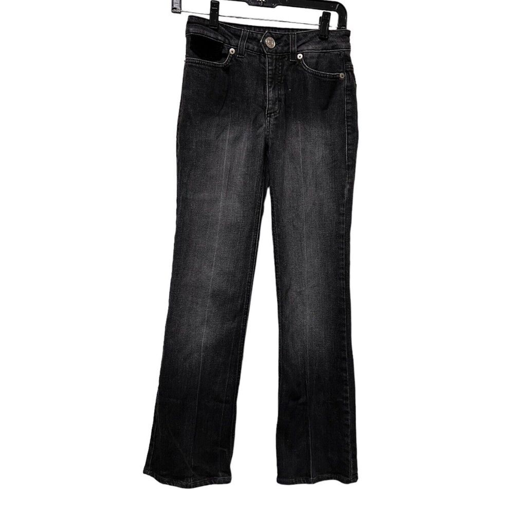 BBK) Escada Sport‎ Size 34 Uk 4 Jeans Straight Leg Black Flap Pocket